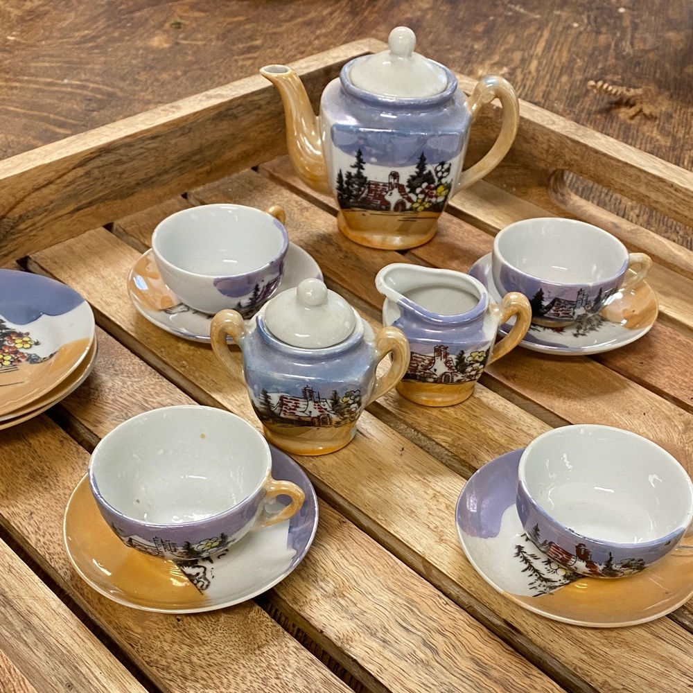 Miniature Children’s Vintage Japanese Porcelain Tea Set